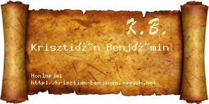 Krisztián Benjámin névjegykártya